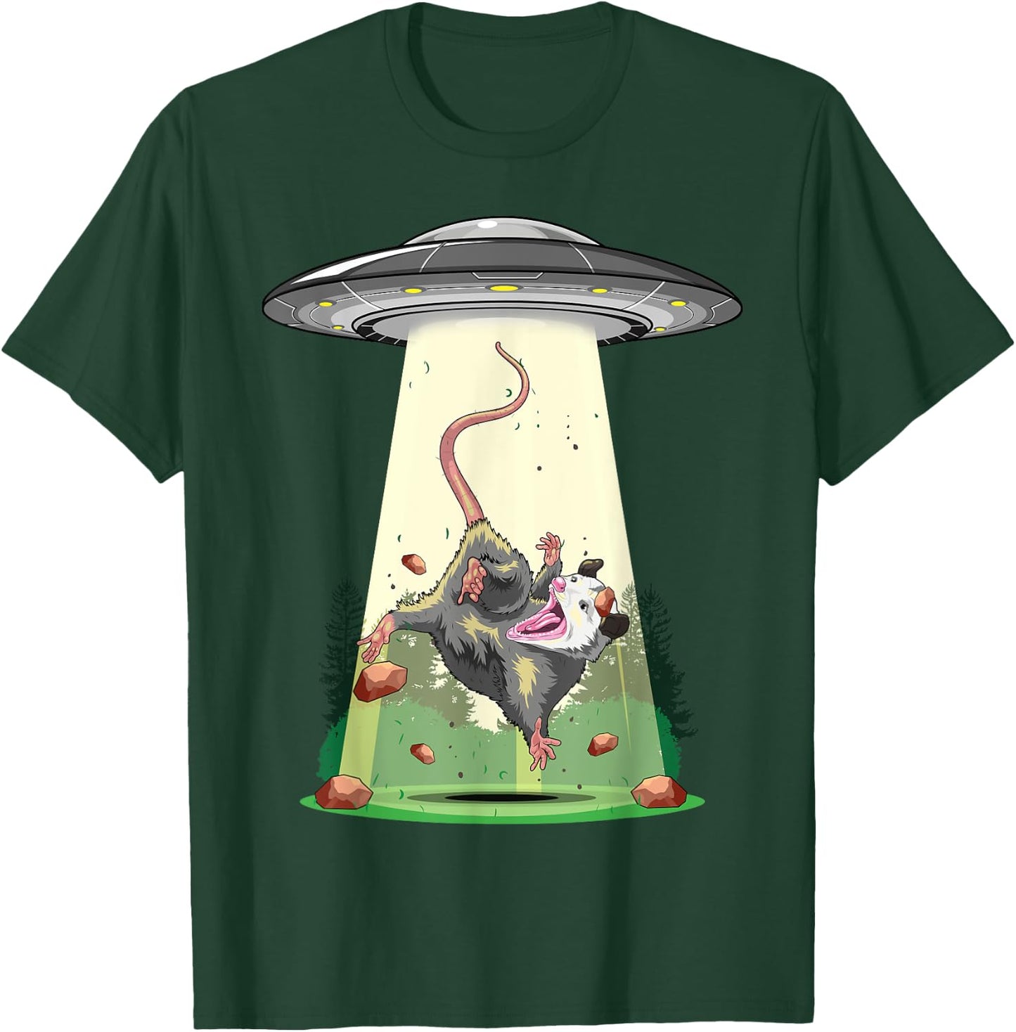 Alien Abduction Shirt Opossum UFO Flying Saucer Conspiracy T-Shirt - T-Shirt | Forest