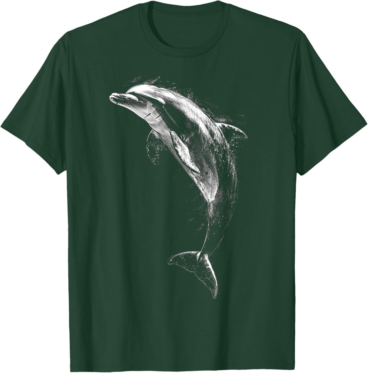 Dolphin Art Drawing Animal Illustration Motif Dolphin T-Shirt - T-Shirt | Forest