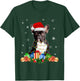 French Bulldog Dog Christmas Lights Santa Puppy Dog Lover Men Women Kids T-Shirt - T-Shirt | Forest