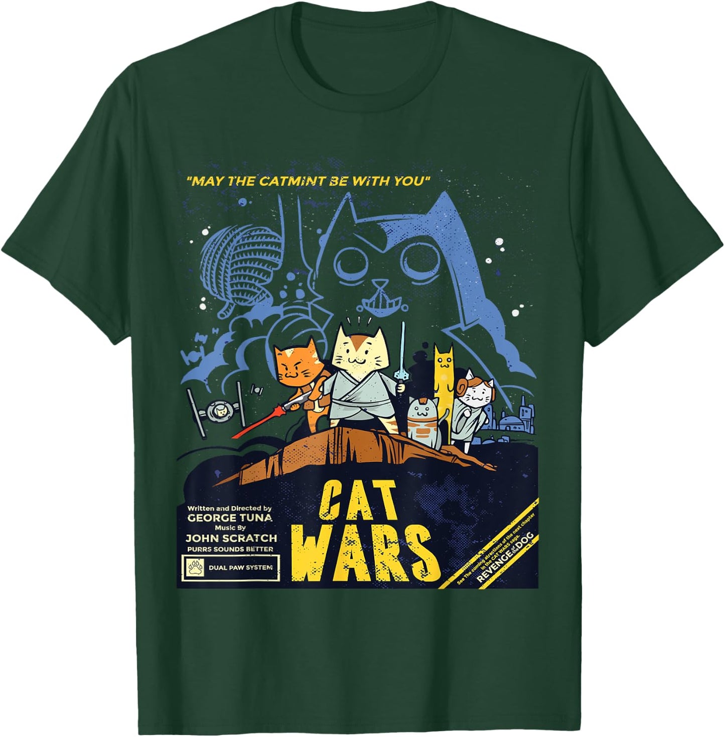 Cat Wars May The Catmint Be With You Funny Cat Lovers Gift Women Girls Kids T-Shirt - T-Shirt | Forest