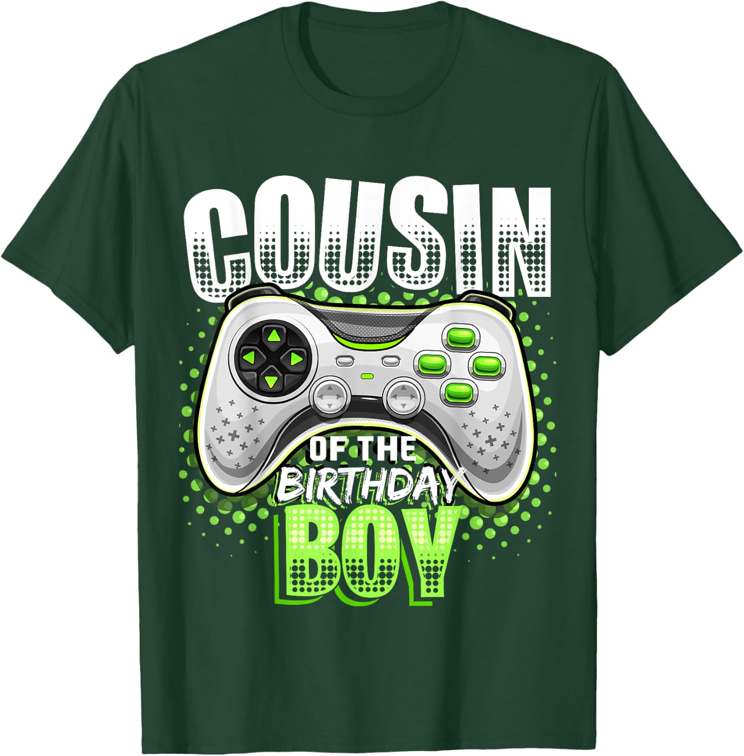 Cousin of the Birthday Boy Matching Video Game Birthday Gift T-Shirt - T-Shirt | Forest