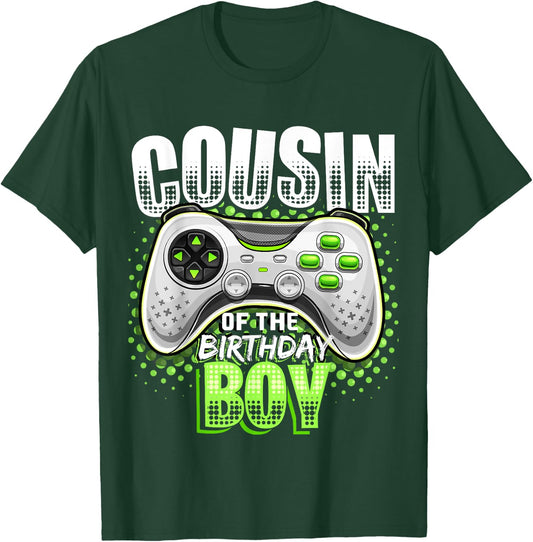 Cousin of the Birthday Boy Matching Video Game Birthday Gift T-Shirt - T-Shirt | Forest