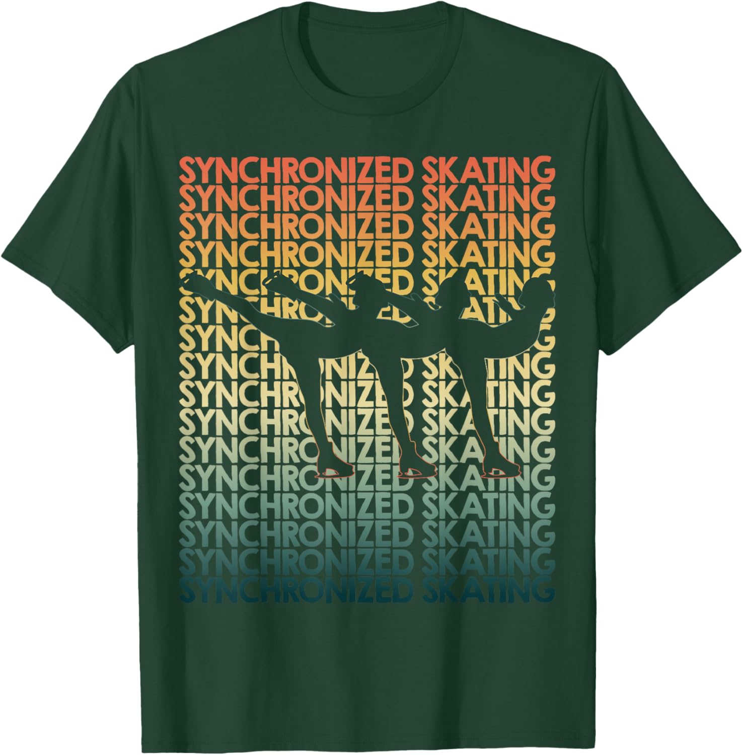 Retro Synchronized skating Repetitive Competitor T-Shirt - T-Shirt | Forest