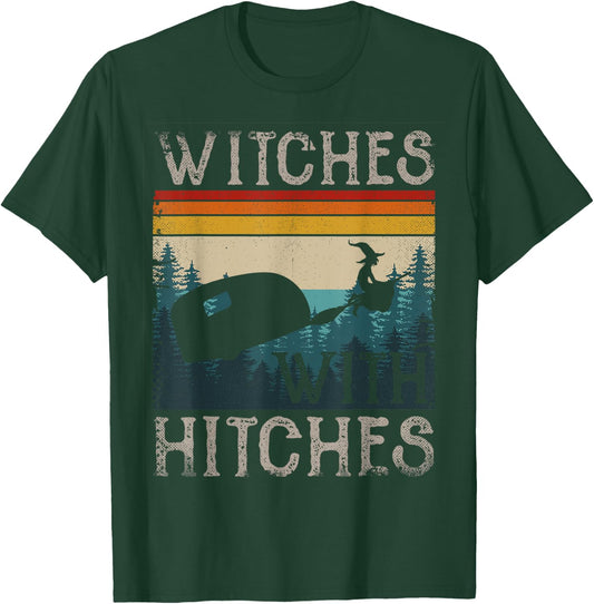 Witches With Hitches Funny Caravan Women RV Camping T-Shirt - T-Shirt | Forest