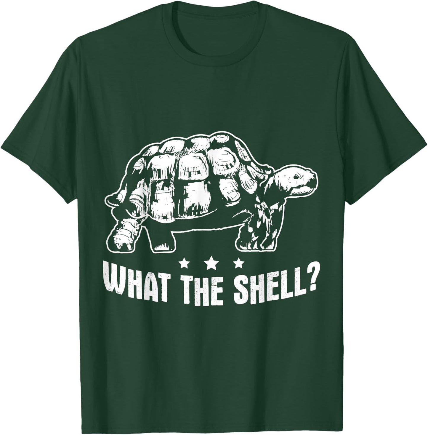 Funny Turtle Design What The Shell Turtoise T-Shirt - T-Shirt | Forest