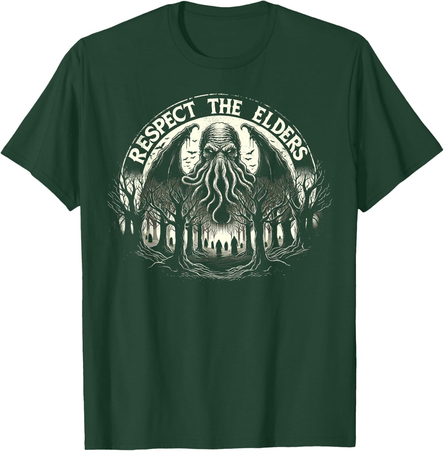 Cthulhu Respect The Elders, Vintage Cosmic Horror T-Shirt - T-Shirt | Forest