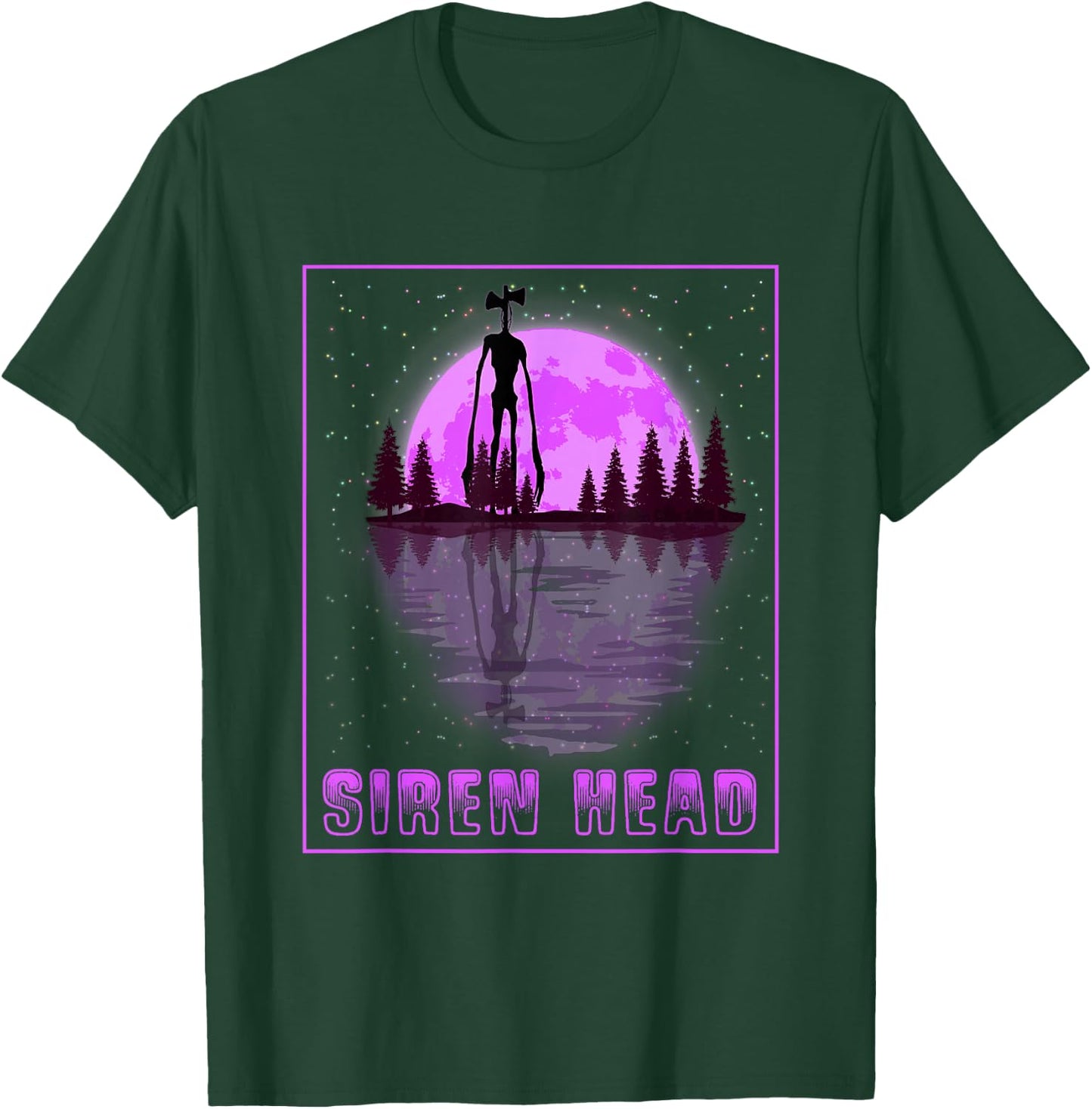 Siren Head and a Purple Full Moon T-Shirt - T-Shirt | Forest
