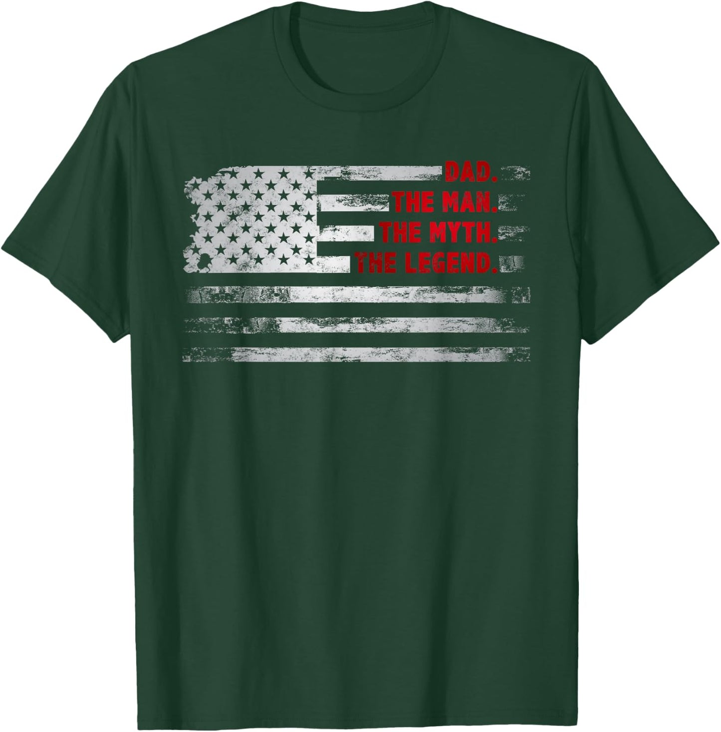 Dad The Man Myth Legend American USA flag Father’s day gift T-Shirt - T-Shirt | Forest
