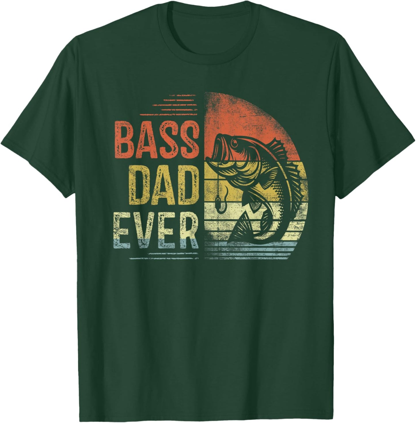 Bass Dad Ever Fishing Gifts Dad Birthday Vintage T-Shirt - T-Shirt | Forest