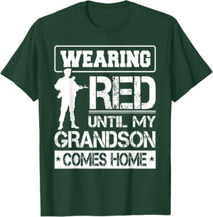 Red Friday For My Grandson Military Troops Deployed Wear T-Shirt - T-Shirt | Forest