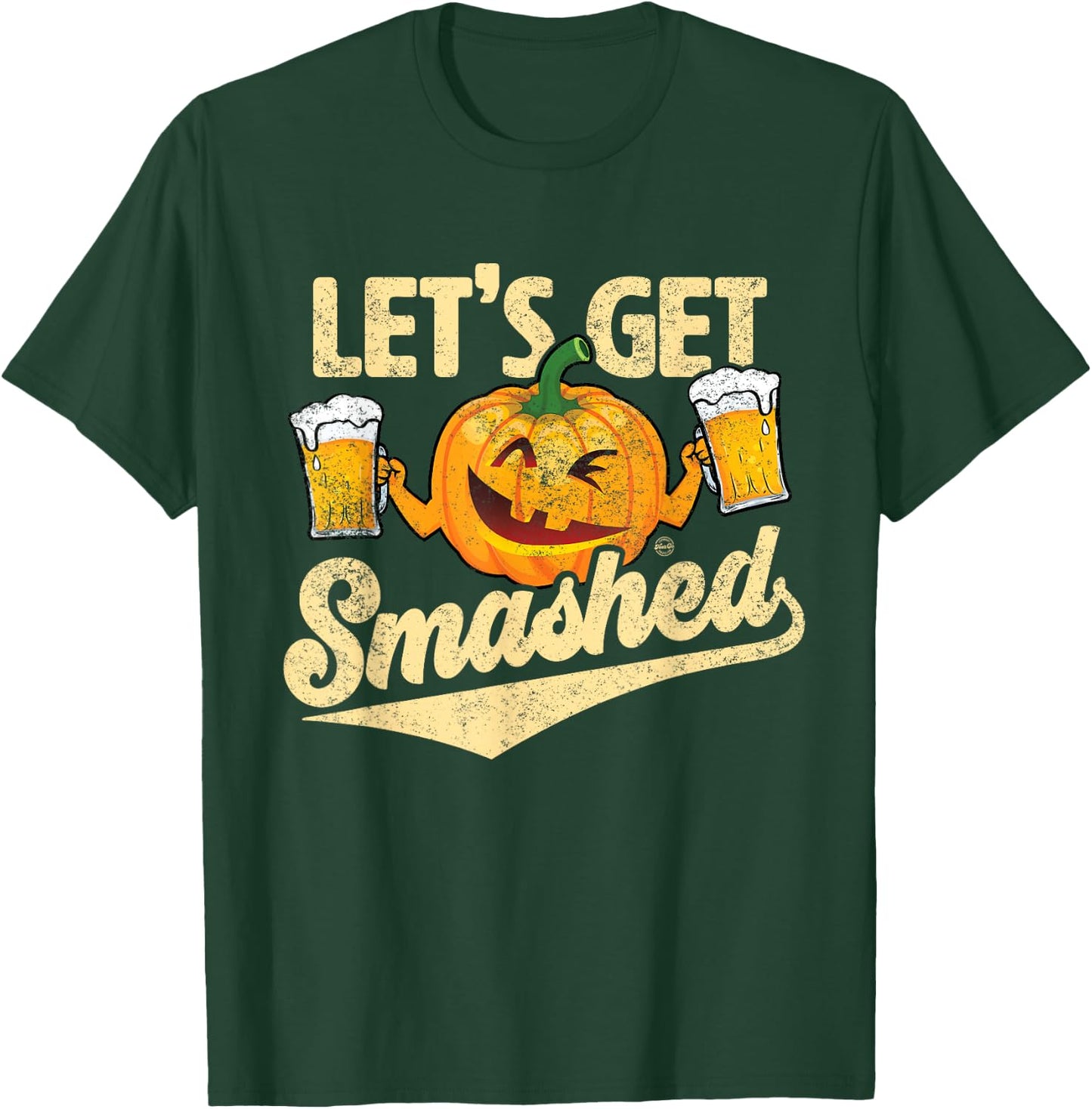 Lets Get Smashed Funny Pumpkin Beer Halloween T-Shirt - T-Shirt | Forest