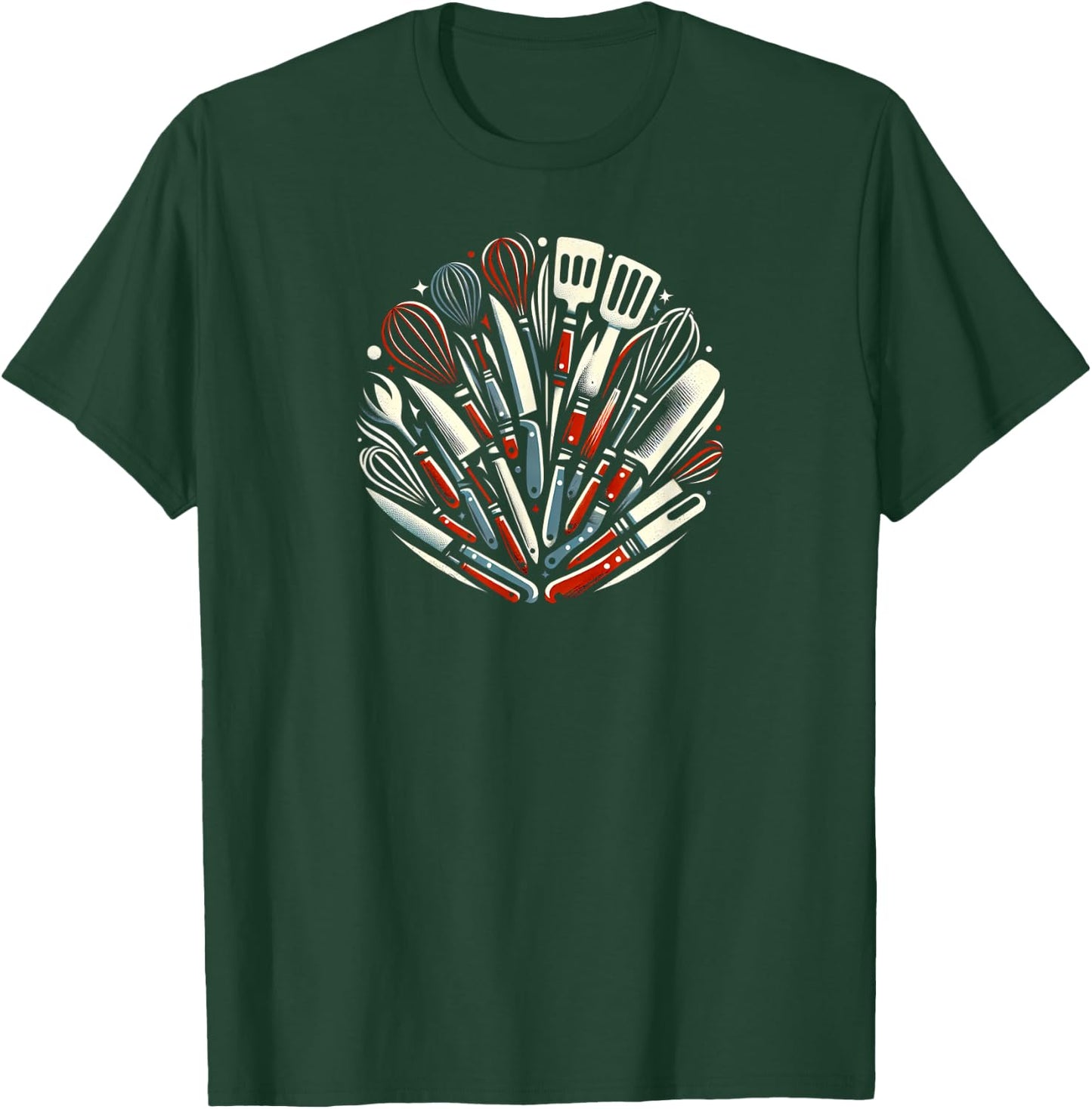 Gourmet Delight Chef's Tools T-Shirt - T-Shirt | Forest