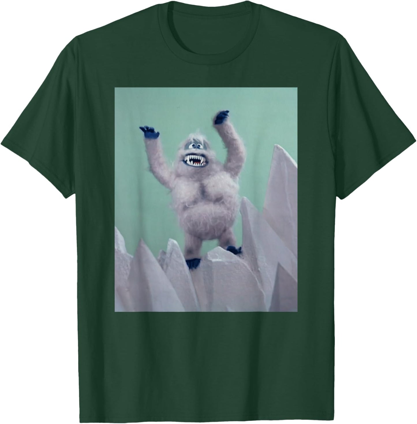 Funny Retro TV Shirts Retro Abominable Snowman - Black -Adults Classic Fit Short Sleeve Christmas - Small T-Shirt - T-Shirt | Forest