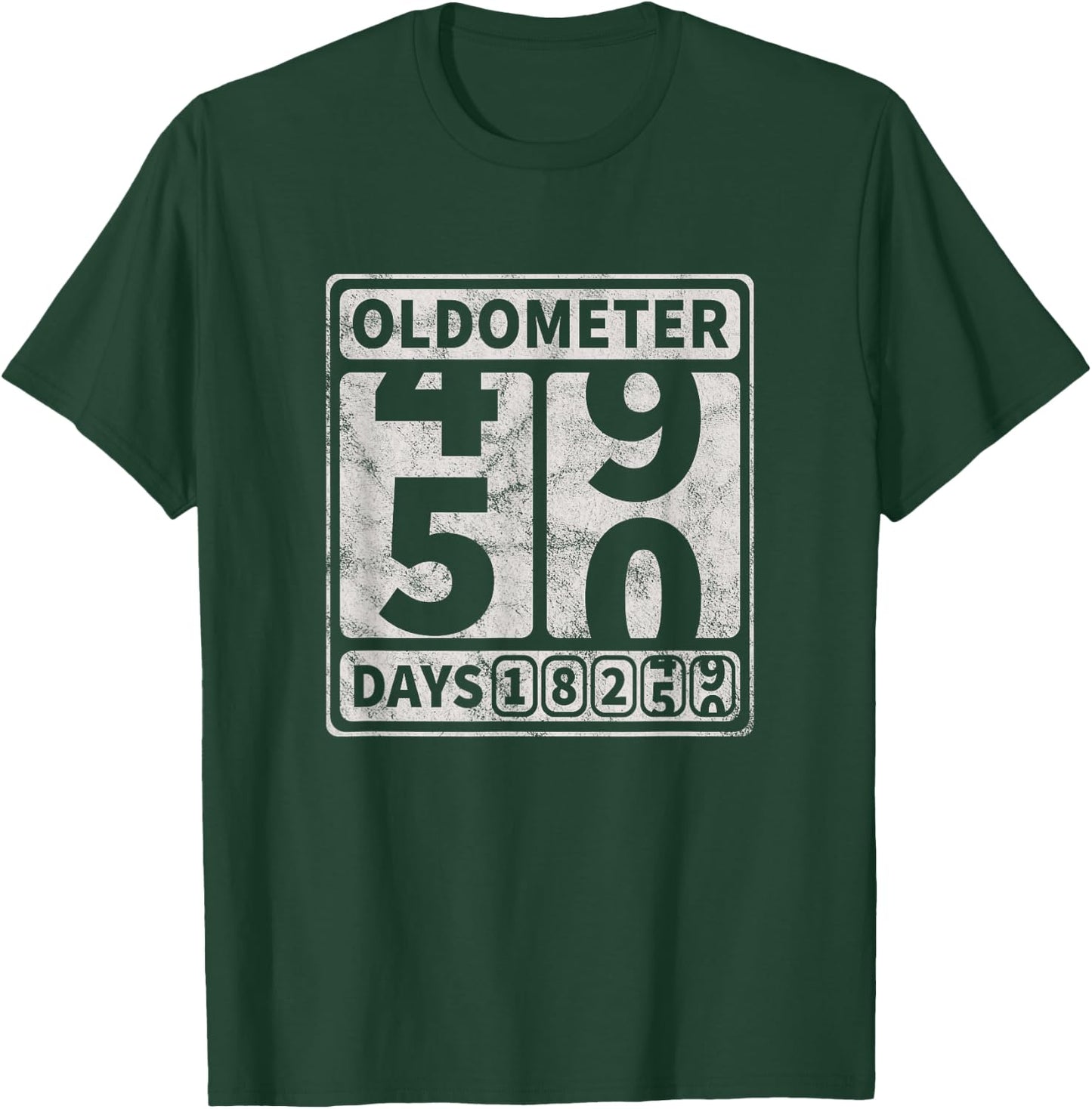 50th Birthday Gift Funny Oldometer 49-50 T-Shirt - T-Shirt | Forest