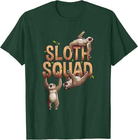Cool Sloth Squad | Funny Lazy Slow Animal Lover Group Gift T-Shirt - T-Shirt | Forest