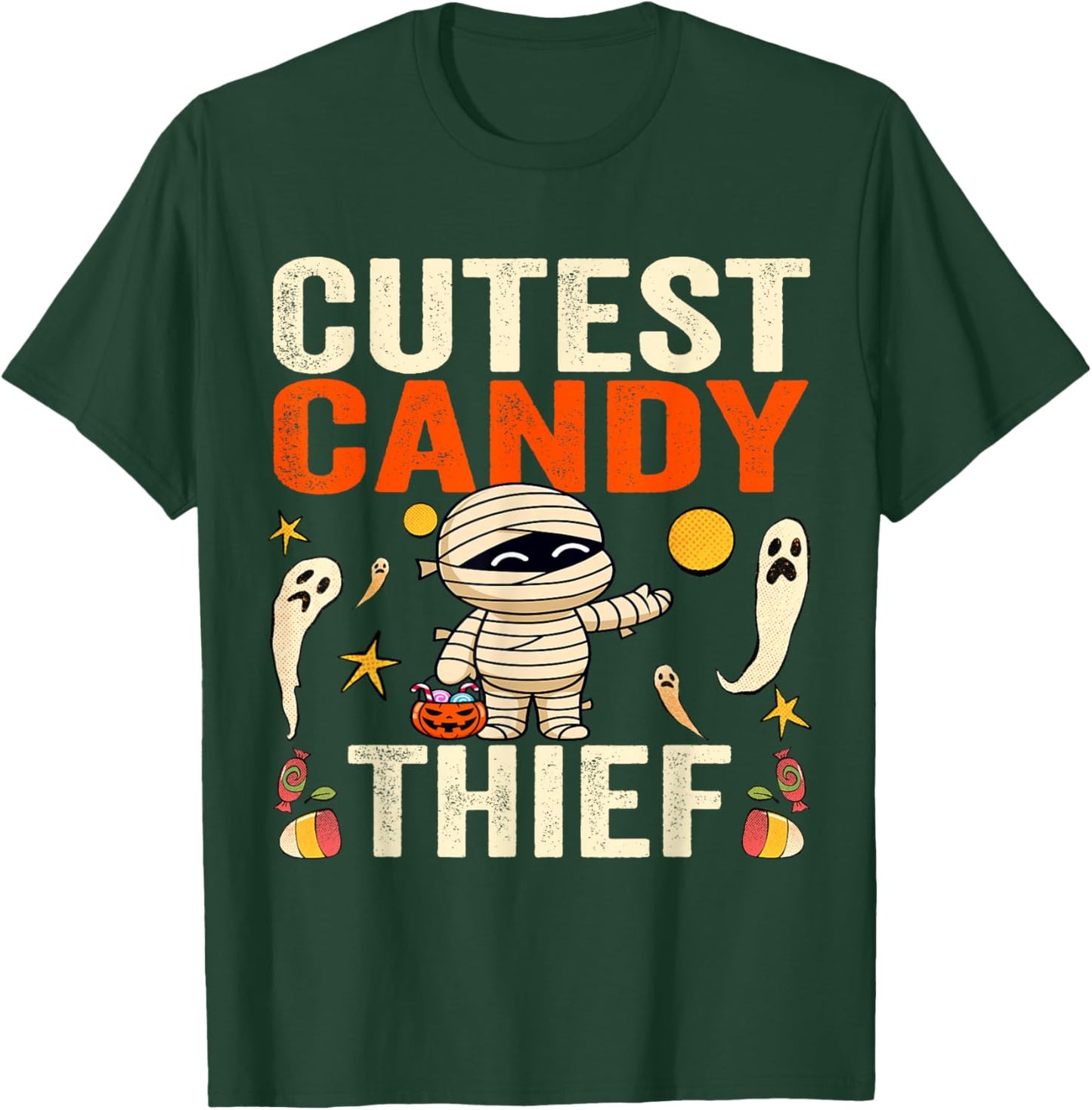 Cutest Candy Thief Funny Trick-Or-Treat Halloween Kids T-Shirt - T-Shirt | Forest