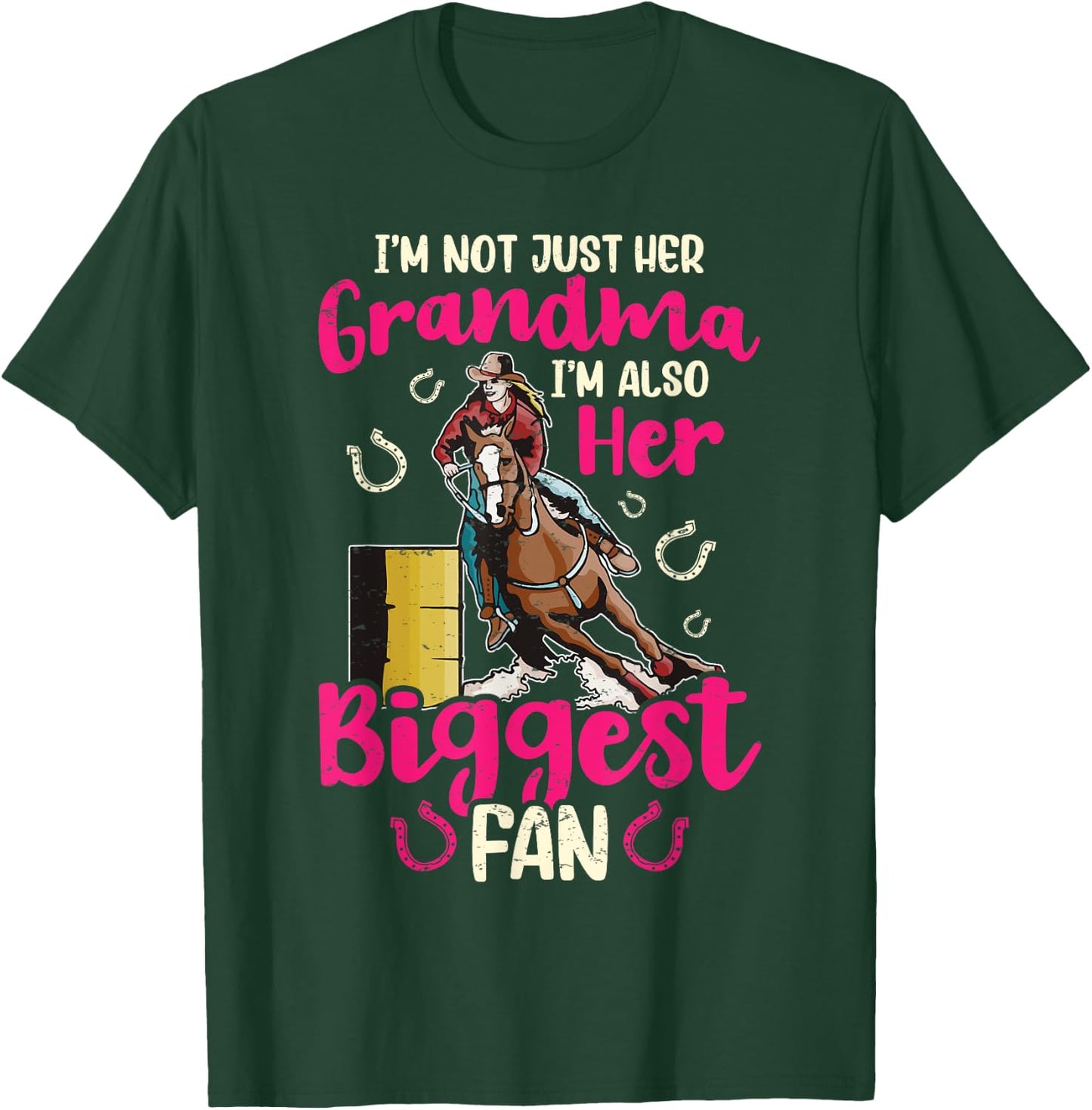 Grandma Barrel Racer Fan Barrel Racing Horse Rodeo Women T-Shirt - T-Shirt | Forest