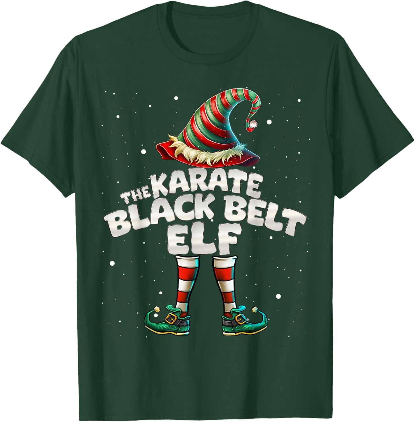 The Karate Black Belt Elf Family Matching Group Christmas T-Shirt - T-Shirt | Forest