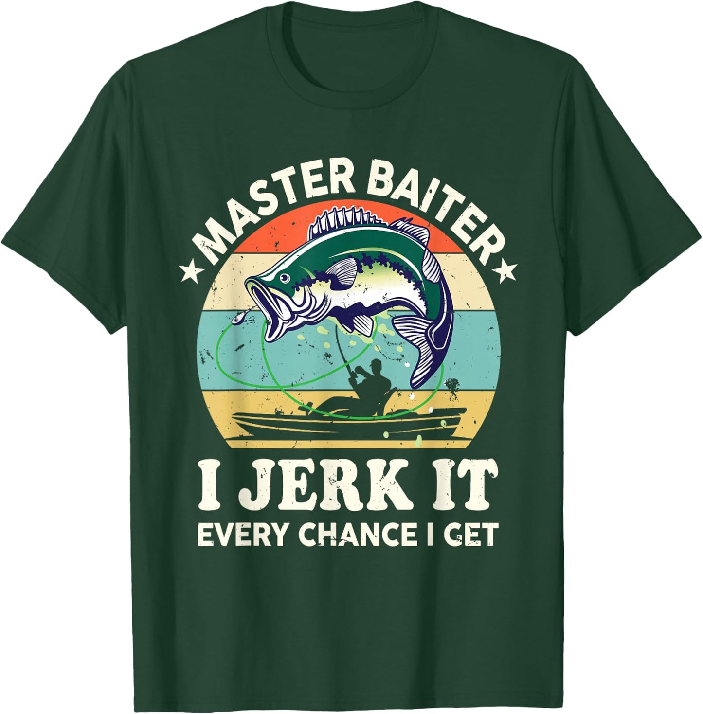 Master-Baiter Kayak Fishing-Shirt Dad Grandpa Bass Fish T-Shirt - T-Shirt | Forest