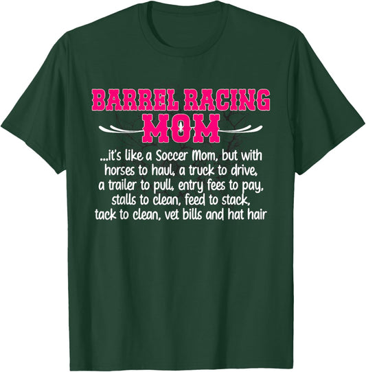 Barrel Racing Mom Definition Mom Of A Barrel Racer Mom T-Shirt - T-Shirt | Forest