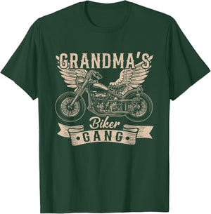 Grandma's Biker Gang Proud Motorcycle Rider Mothers Day T-Shirt - T-Shirt | Forest