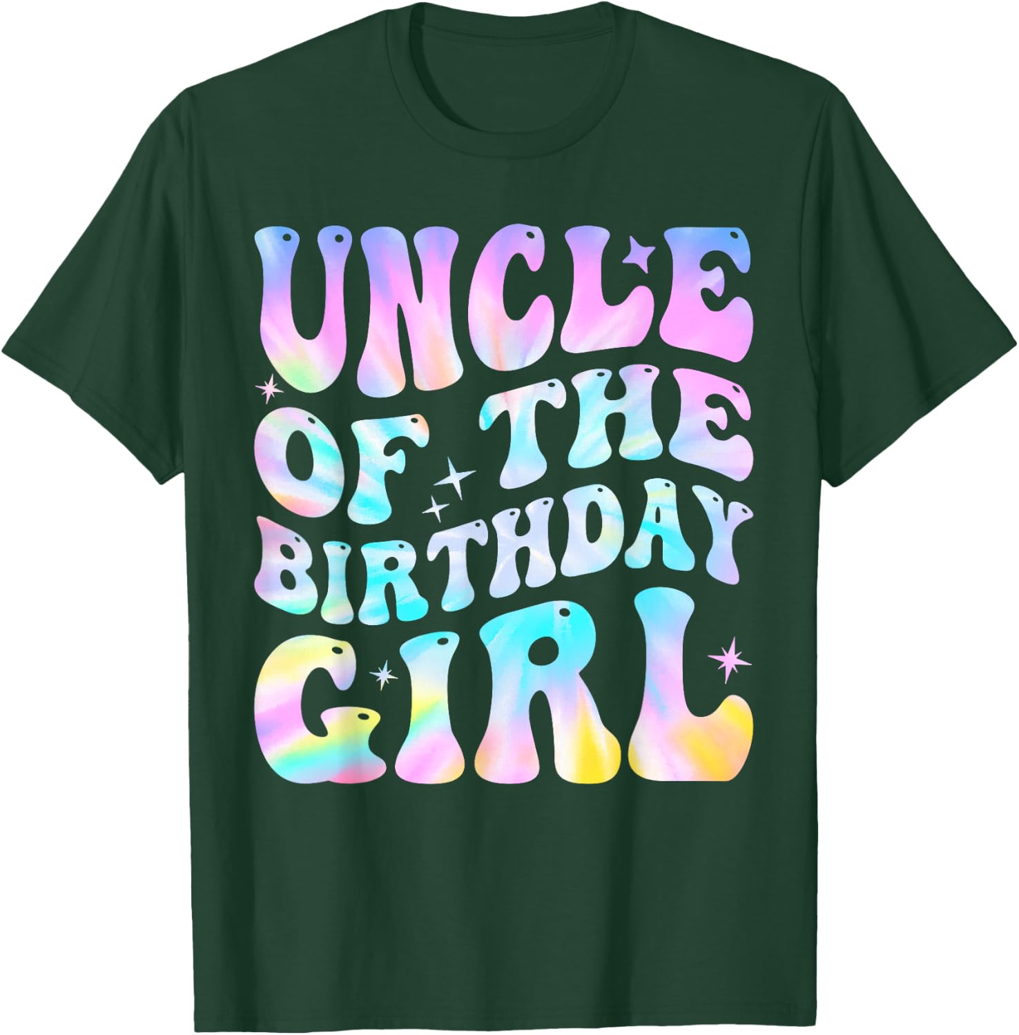 Uncle Of The Birthday Girl Daughter Groovy Dad Retro Theme T-Shirt - T-Shirt | Forest