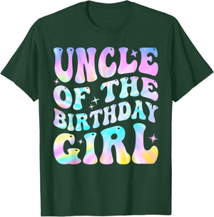 Uncle Of The Birthday Girl Daughter Groovy Dad Retro Theme T-Shirt - T-Shirt | Forest