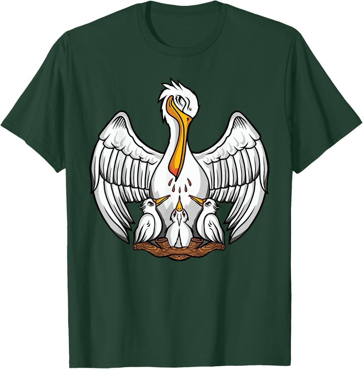 Pelican in Her Piety Catholic Symbols Traditional Latin Mass T-Shirt - T-Shirt | Forest