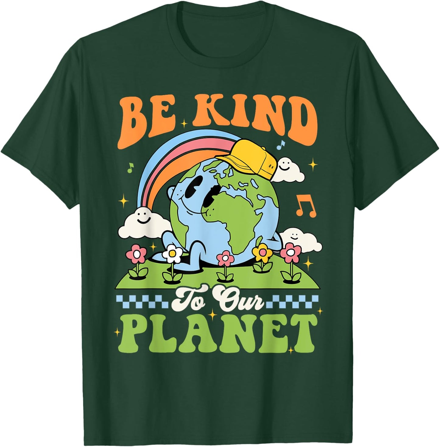 Earth Day Be Kind To Our Planet Retro Groovy Earth Day T-Shirt - T-Shirt | Forest