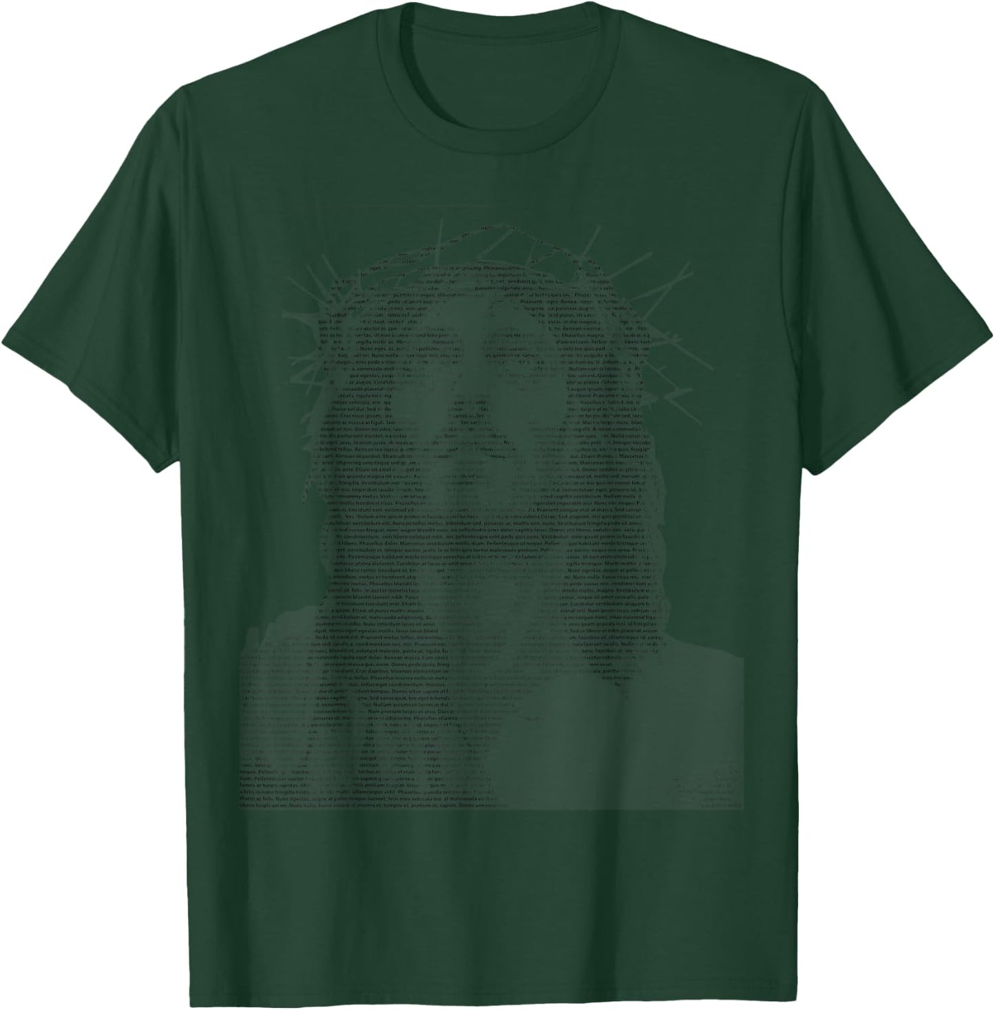 Jesus Christ Face Text Art T-Shirt - T-Shirt | Forest