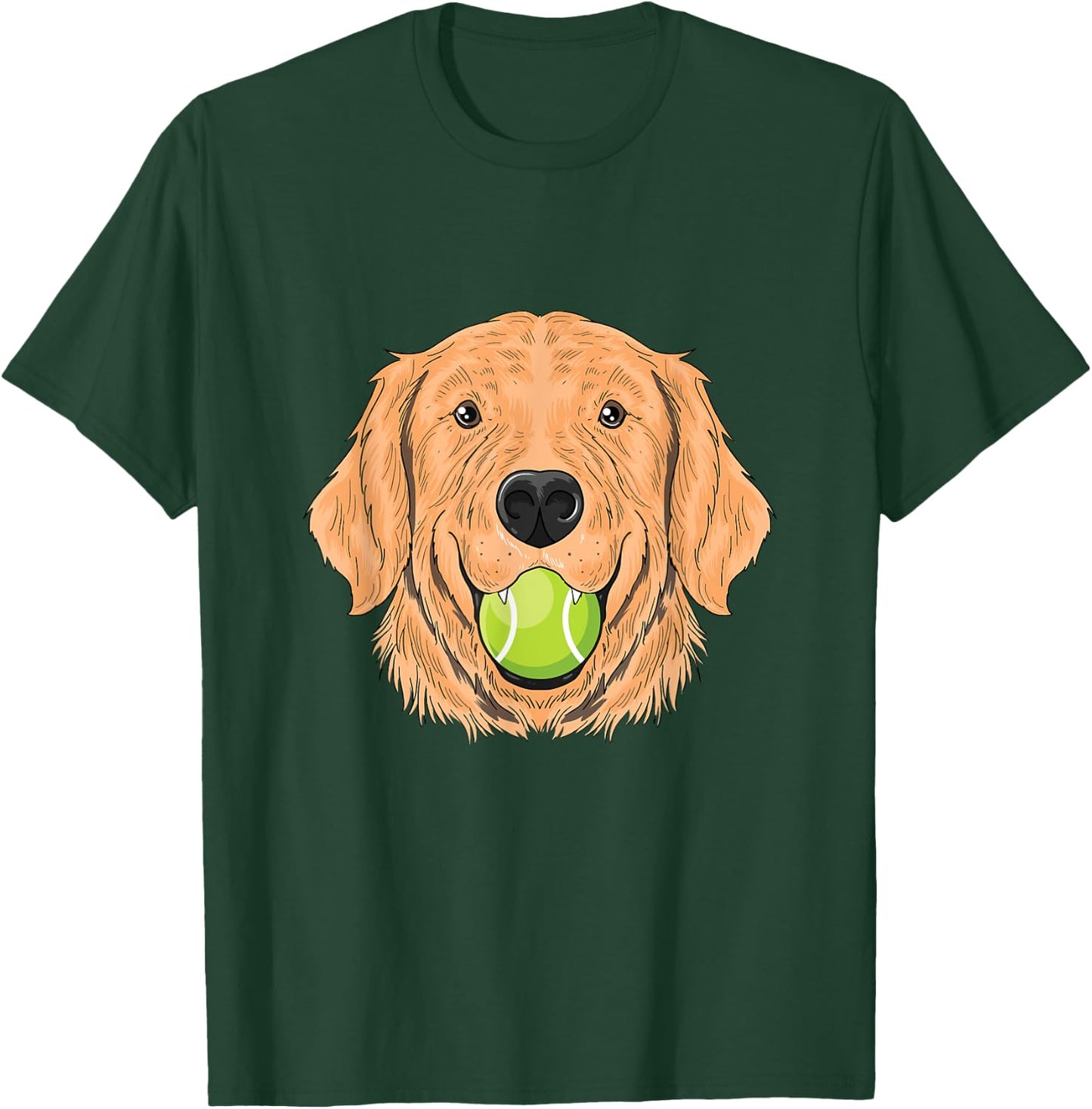Dog Tennis Ball Golden Retriever Court Racket Trainer Gift T-Shirt - T-Shirt | Forest