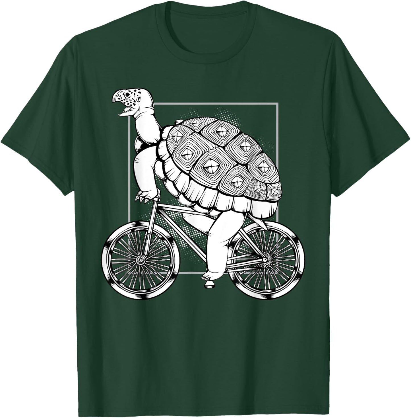 Turtle Cycling Bicycle Bicycling Riding Biking Tortoise T-Shirt - T-Shirt | Forest