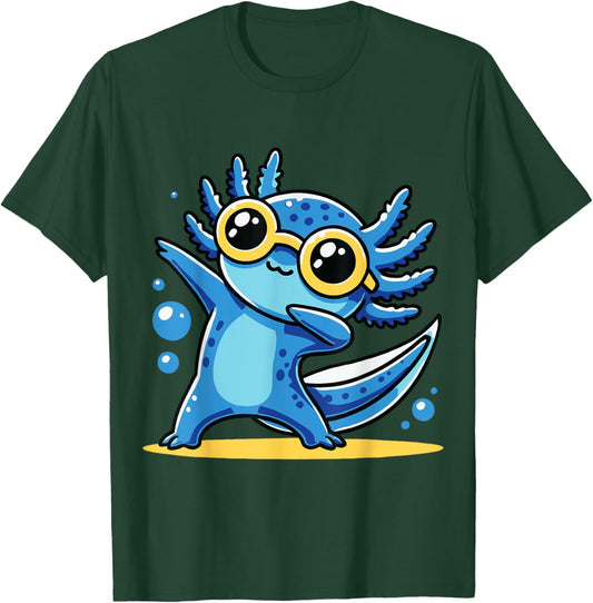 Dabbing Axolotl Kawaii Anime Funny Women Men Kids T-Shirt - T-Shirt | Forest
