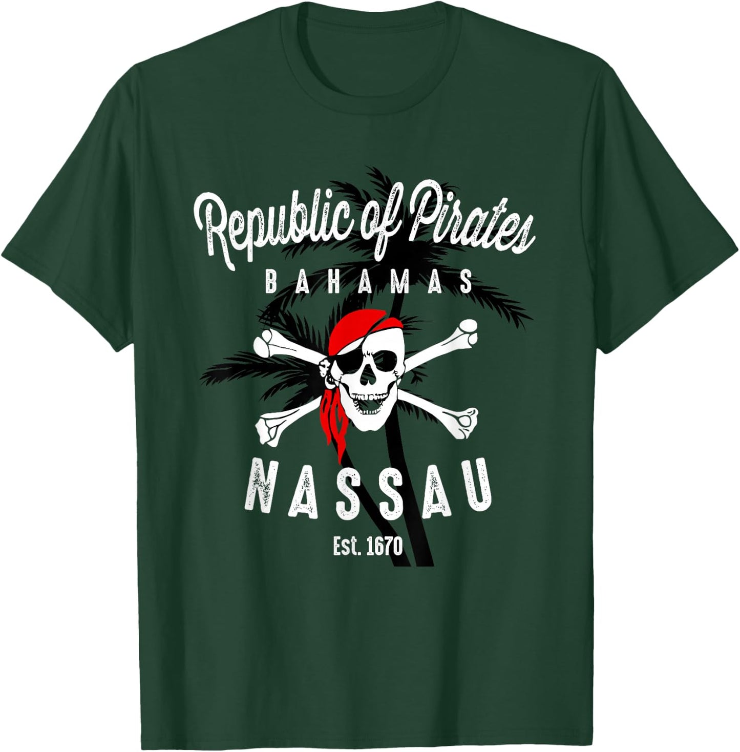 Republic of Pirates Nassau Bahamas Vintage Summer T-Shirt - T-Shirt | Forest