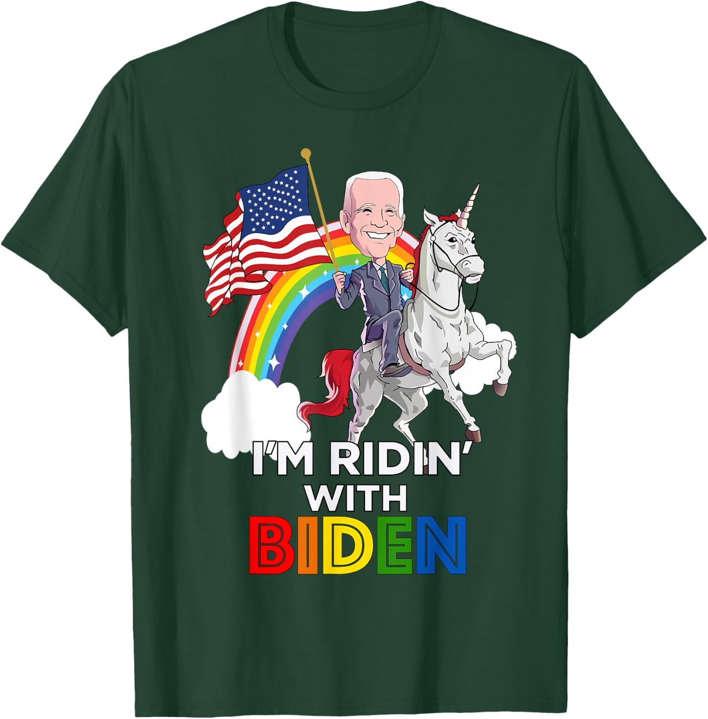 Ridin with Biden T-Shirt - T-Shirt | Forest