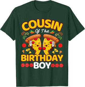 Cousin Of The Boy Birthday Pizza Lover Party Kawaii Foodie T-Shirt - T-Shirt | Forest