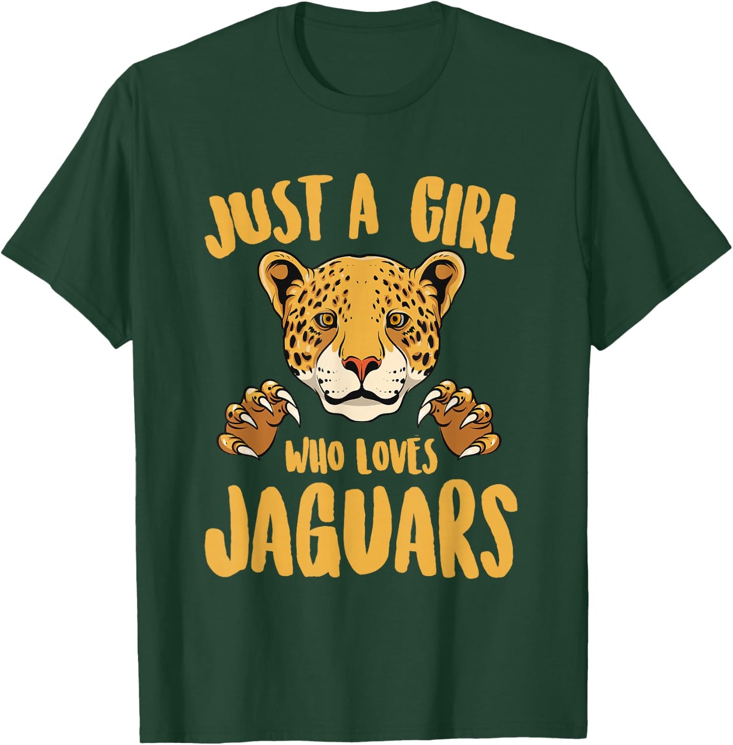 Just a Girl Who Loves Jaguars Funny Jaguar Women Girl T-Shirt - T-Shirt | Forest
