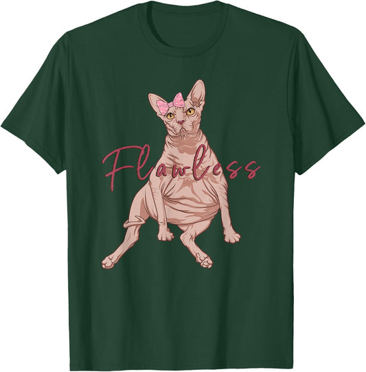 Funny Sphynx Cat Flawless Naked Cat Fat Hairless Cat T-Shirt - T-Shirt | Forest