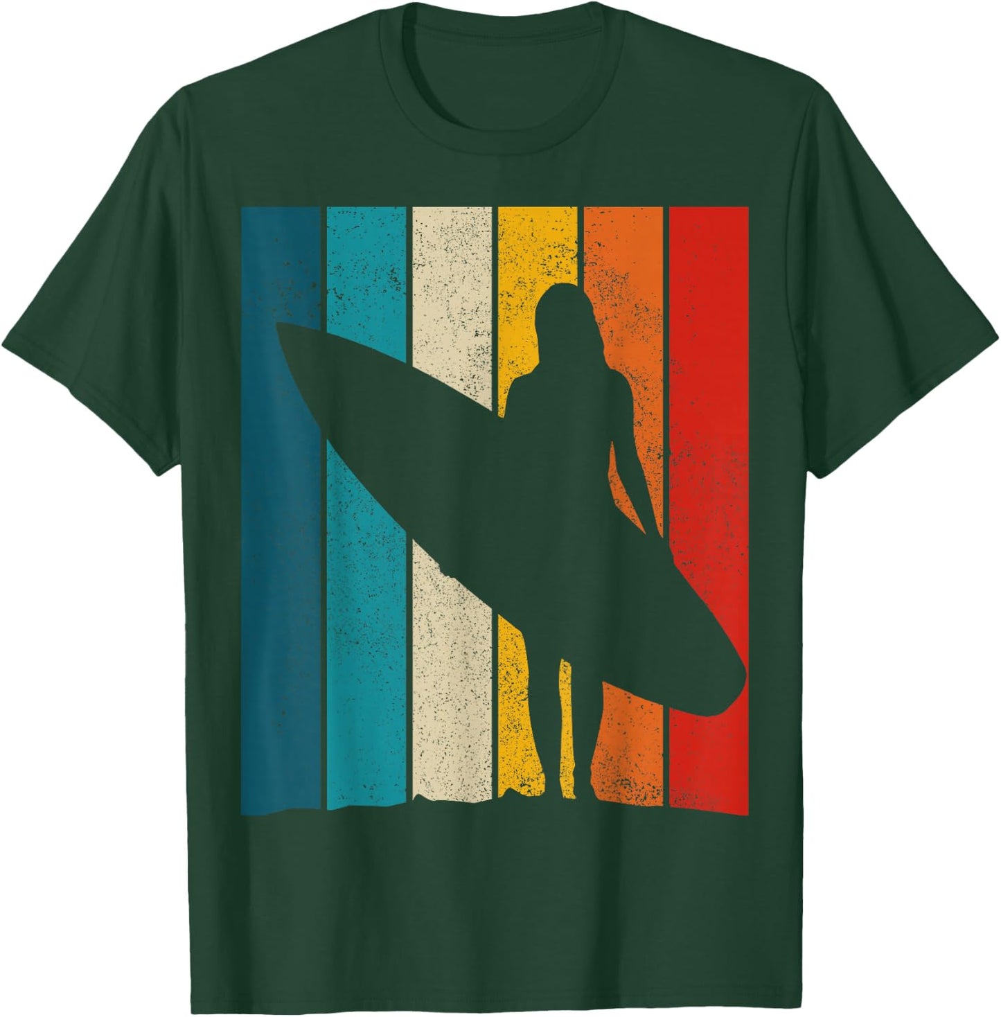 Surfer Girl Vintage Surf Beach Surfing Surfing Surfing Gift T-Shirt - T-Shirt | Forest