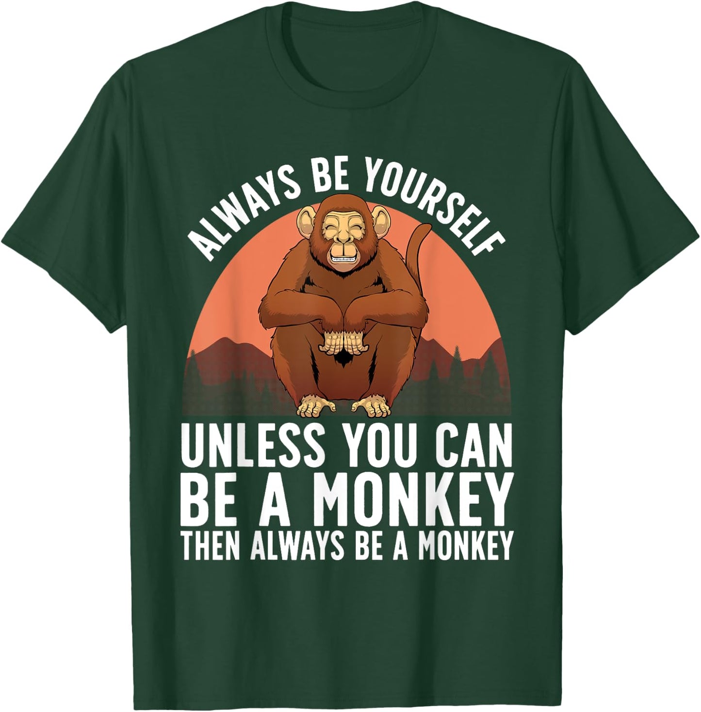 Funny Monkey Design Women Kids Animal Monkey Lover T-Shirt - T-Shirt | Forest