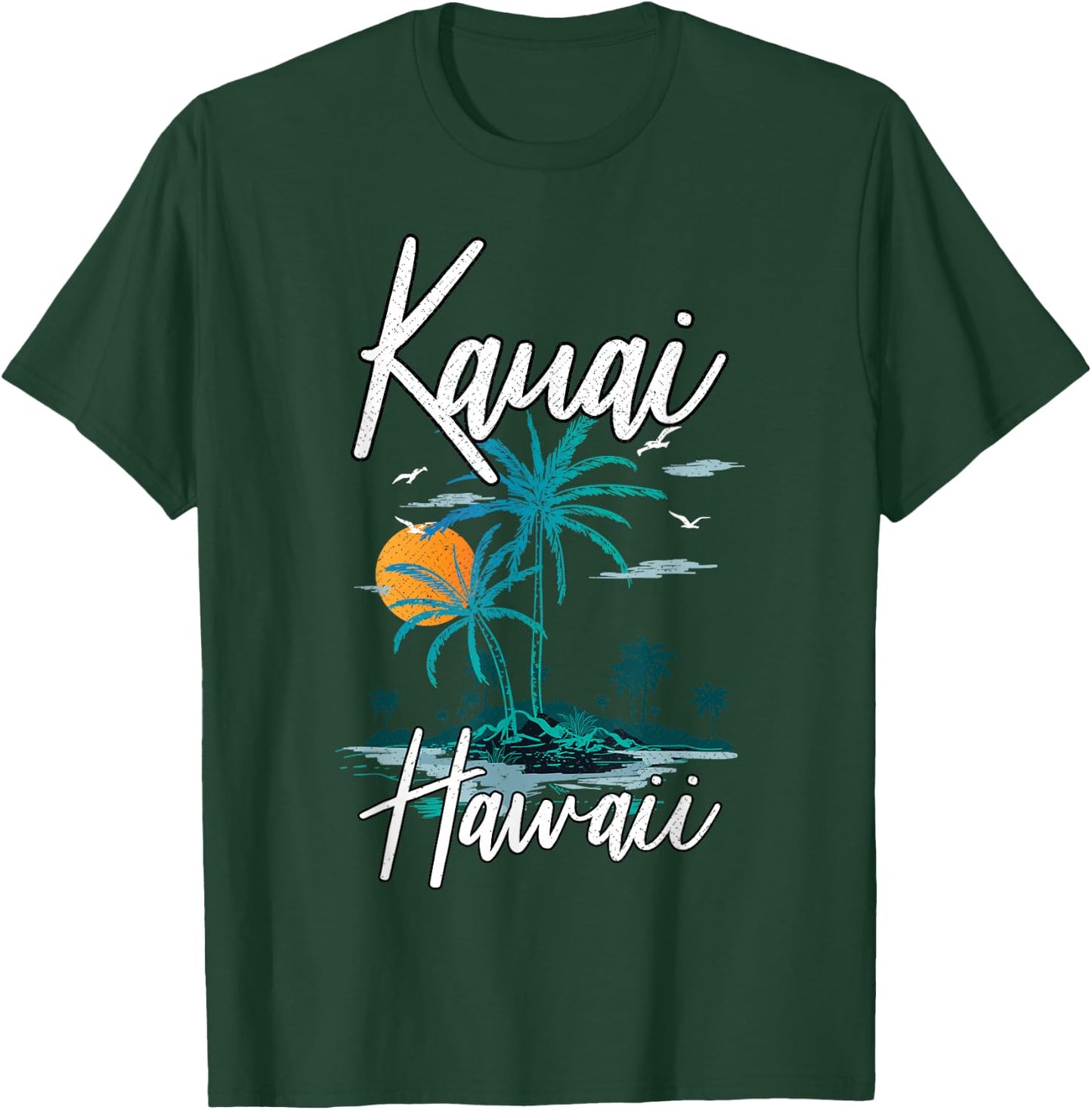 Family Vacation Retro Sunset Hawaii Kauai T-Shirt - T-Shirt | Forest