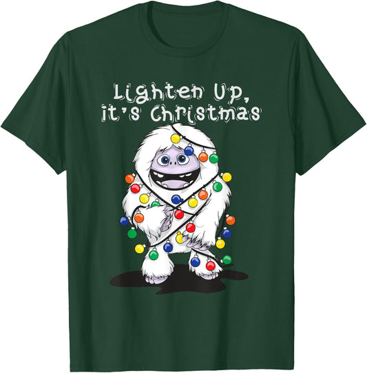 Lighten Up Its Christmas Yeti Abominable Snowman Bigfoot T-Shirt - T-Shirt | Forest