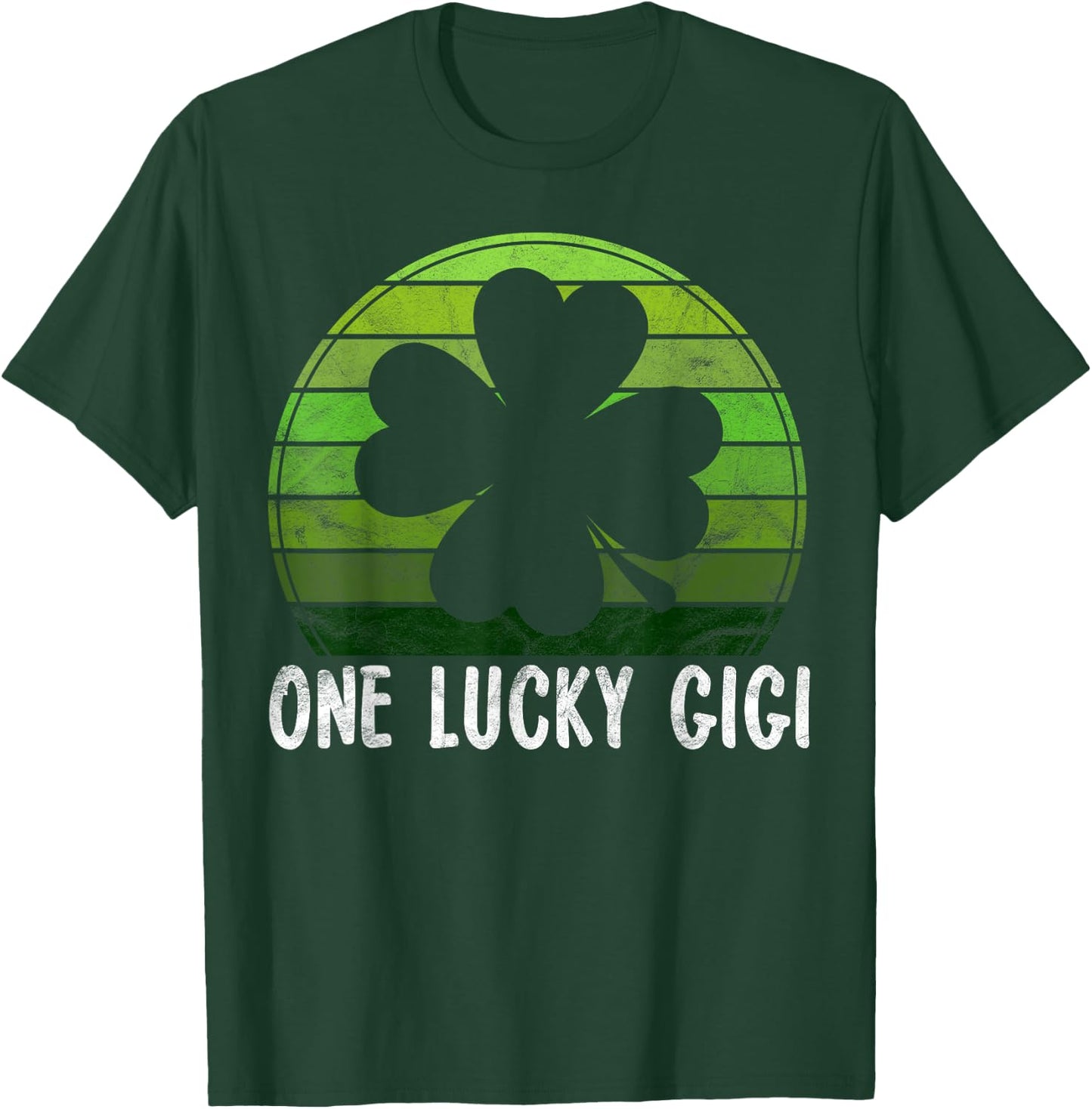 One Lucky Gigi Gift Shamrock Sunset Irish St Patricks Day T-Shirt - T-Shirt | Forest