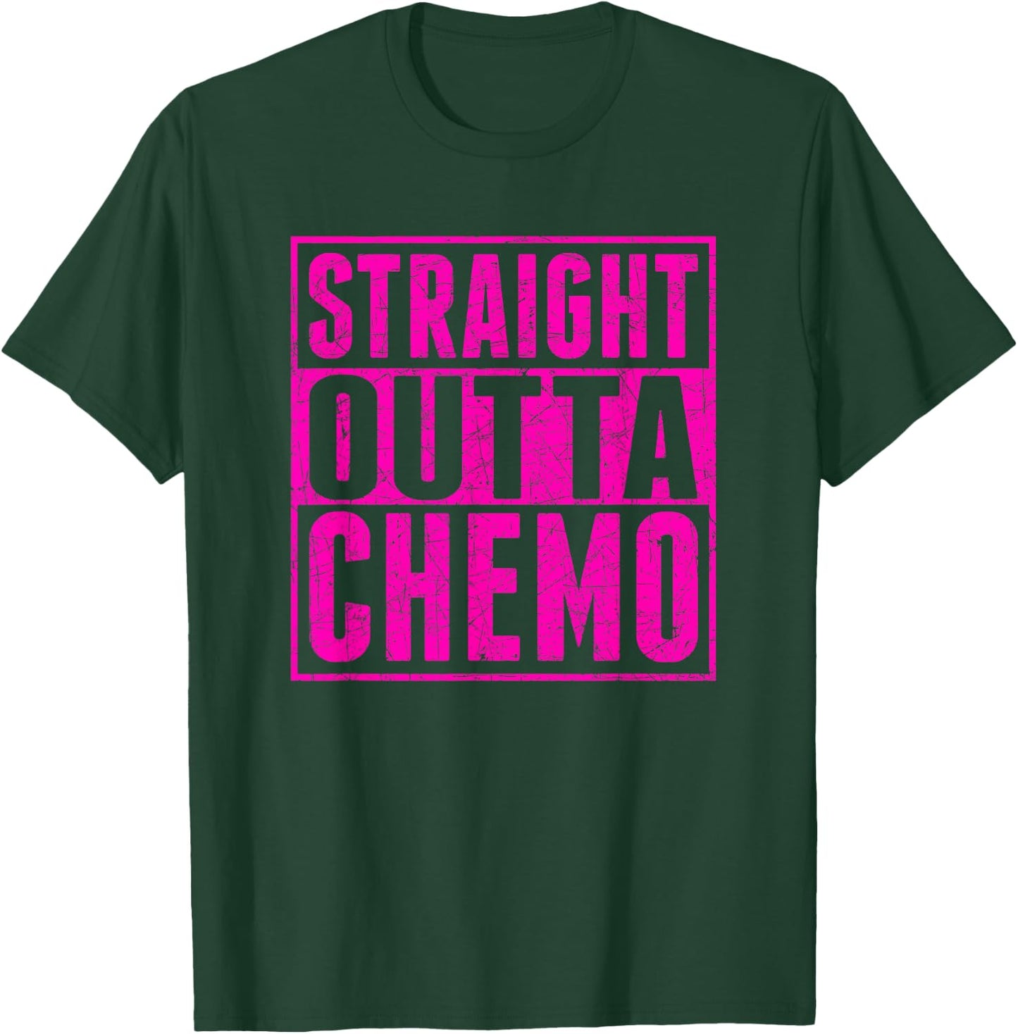 Straight Outta Chemo Breast Cancer Awareness T-Shirt - T-Shirt | Forest