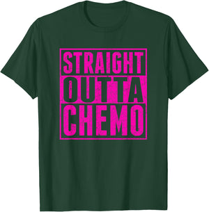 Straight Outta Chemo Breast Cancer Awareness T-Shirt - T-Shirt | Forest