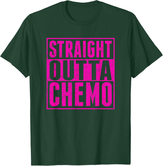 Straight Outta Chemo Breast Cancer Awareness T-Shirt - T-Shirt | Forest