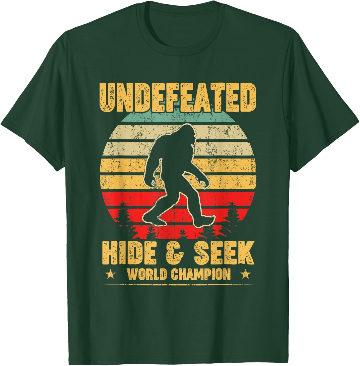 Undefeated Hide and Seek World Champion Bigfoot T Shirt T-Shirt - T-Shirt | Forest