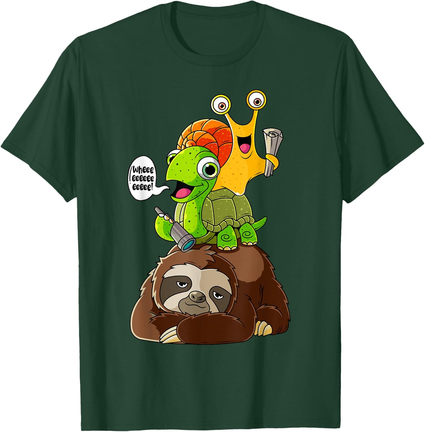 Sloth Turtle Snail Shirt Funny Animal Lover Gifts For Kids T-Shirt - T-Shirt | Forest