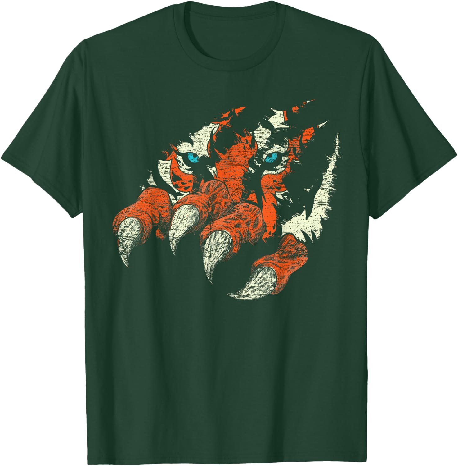 Wild Cat Claws Asian Predator Animal Eyes Wildlife Tiger T-Shirt - T-Shirt | Forest