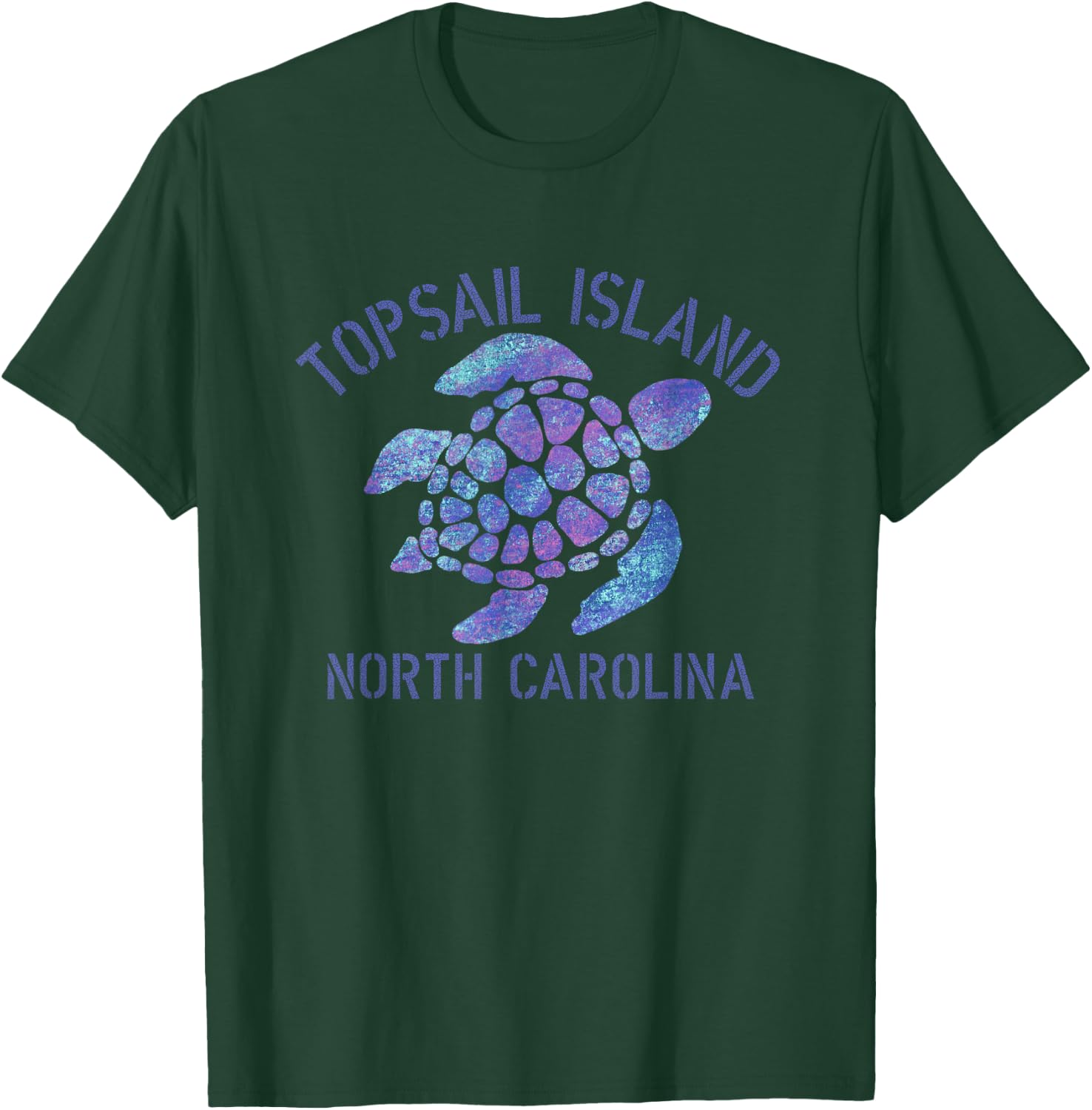 Topsail Island, NC Beach Design / Tribal Turtle Gift T-Shirt - T-Shirt | Forest